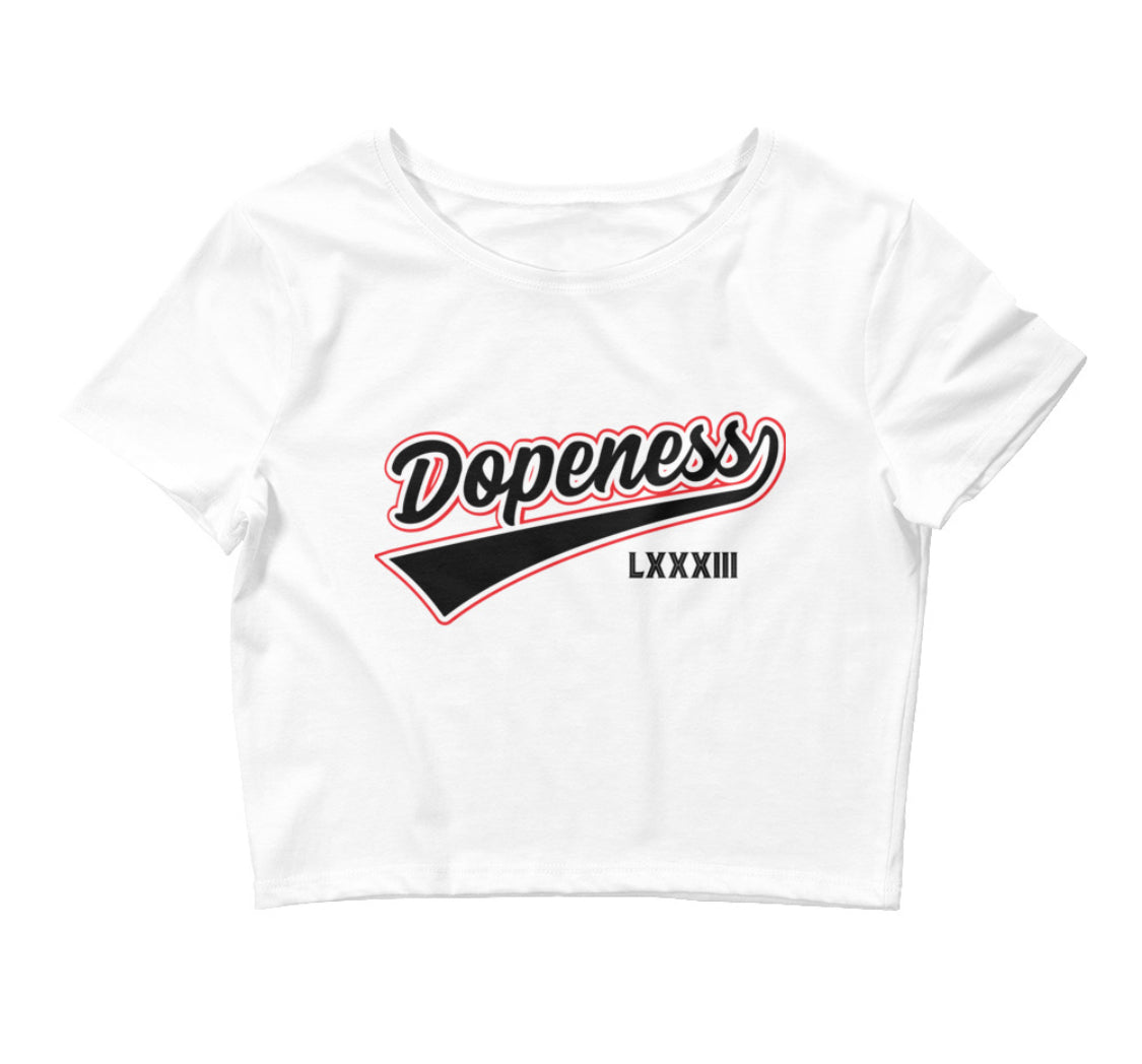 Blakk Apparel Dopeness women’s crop top t-shirt featuring a bold design and comfortable fit, empowering you to conquer your goals with confidence.