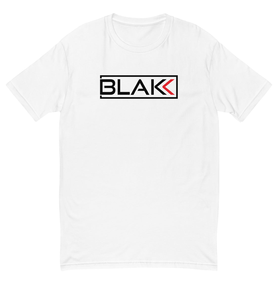 Blakk Apparel OG Blakk logo t-shirt white lettering, featuring a bold design and comfortable fit, empowering you to conquer your goals with confidence.