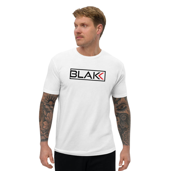 Blakk Apparel OG Blakk logo t-shirt white lettering, featuring a bold design and comfortable fit, empowering you to conquer your goals with confidence.