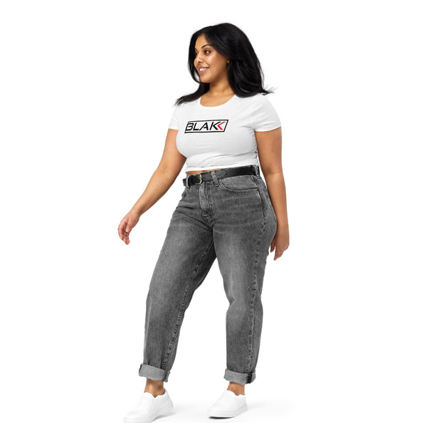 Blakk Apparel women’s sexy crop top with BLAKK in black letters