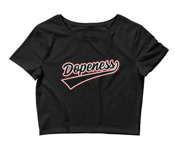 Blakk Apparel Dopeness women’s crop top t-shirt featuring a bold design and comfortable fit, empowering you to conquer your goals with confidence.