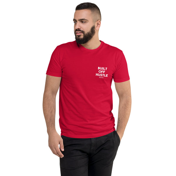 Blakk Apparel red Built off Hustle Hustle-t-shirt featuring a bold design and comfortable fit, empowering you to conquer your goals with confidence.