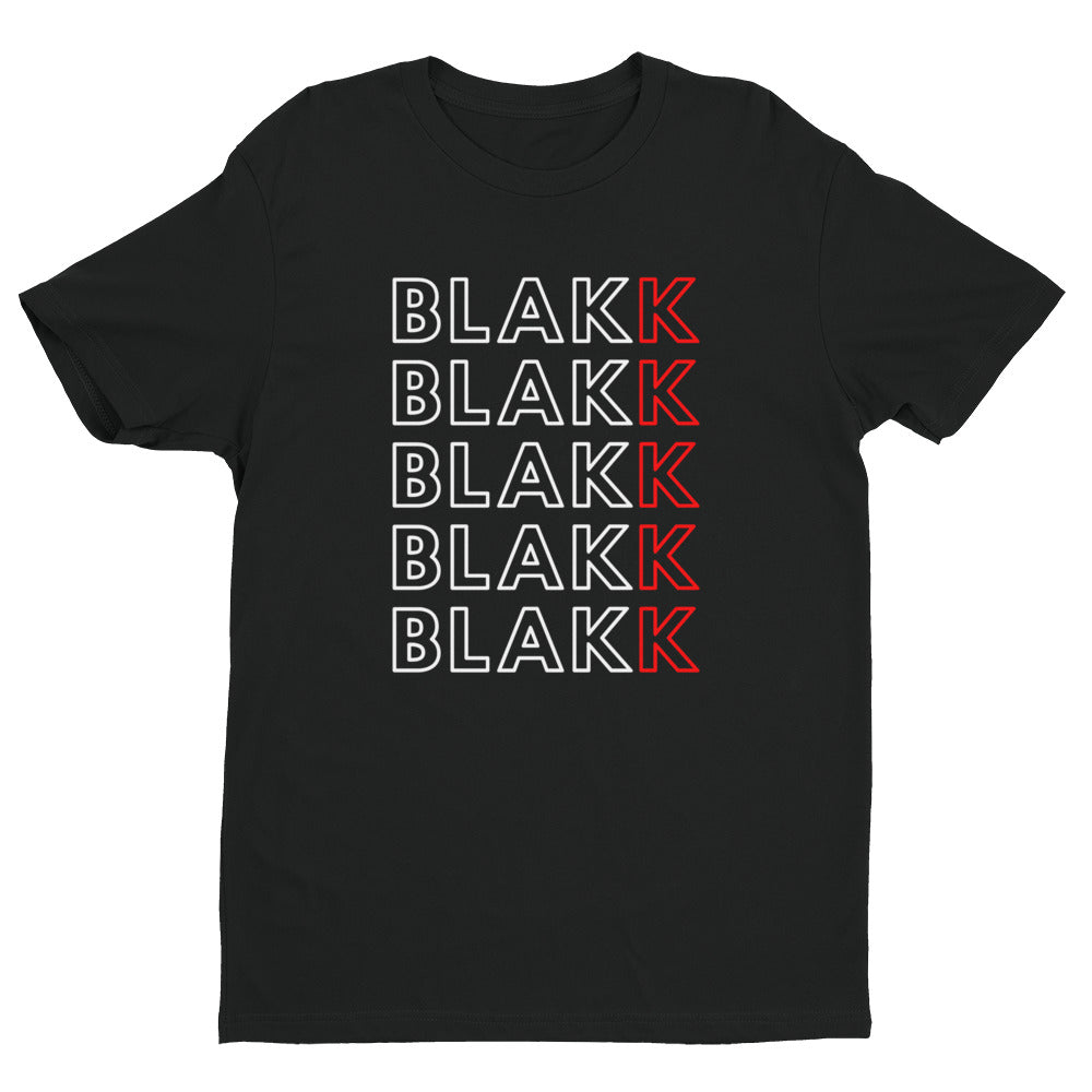 Blakk Apparel OG Blakk Logo men’s tshirt featuring a bold multi Blakk design and comfortable fit, empowering you to conquer your goals with confidence.