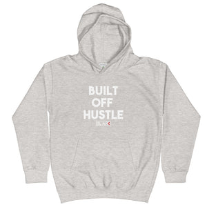 Blakk Apparel kid’s hoodie with built off hustle logo on chest