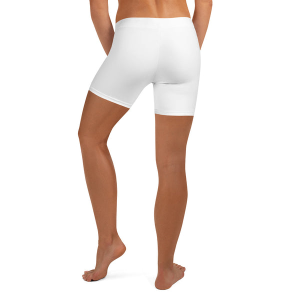 Blakk Apparel sexy shape wear yoga shorts for women with 'Built Off Hustle' logo - White shapewear shorts featuring the phrase 'Built Off Hustle' in stylish white lettering, embodying the brand's ethos of hard work, determination, and success.