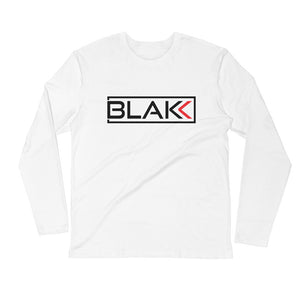 Blakk Apparel white long sleeve shirtwith Blakk Apparel logo