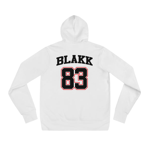 Blakk Apparel Dopeness hoodie in white with black lettering, featuring a bold design and comfortable fit, empowering you to conquer your goals with confidence.