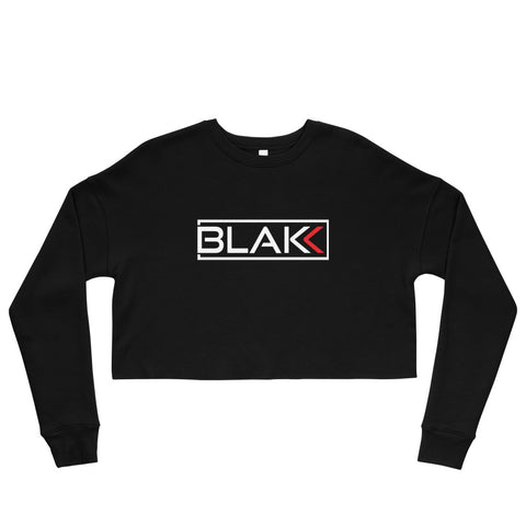 Blakk Apparel OG Blakk Logo cropped sweatshirt featuring a bold design and comfortable fit, empowering you to conquer your goals with confidence.