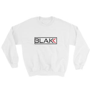 Unisex Blakk Apparel white sweatshirt with Blakk logo design on the chest