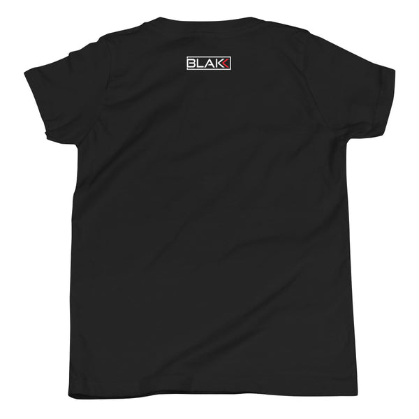 Blakk Apparel OG Blakk Logo kids tshirt featuring a bold multi Blakk design and comfortable fit, empowering you to conquer your goals with confidence.